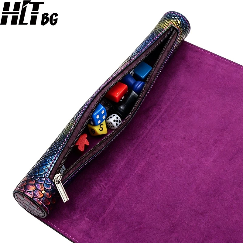 Leather Dice Scroll With Zipper Pocket For DND & RPG Games price