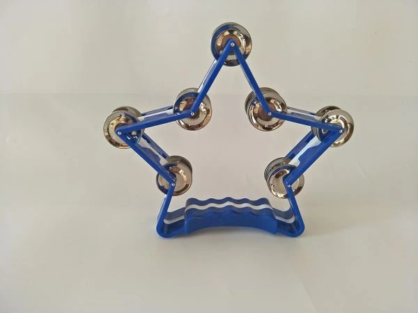 Plastic Star-shaped Tambourine With 14 Pairs Jingles