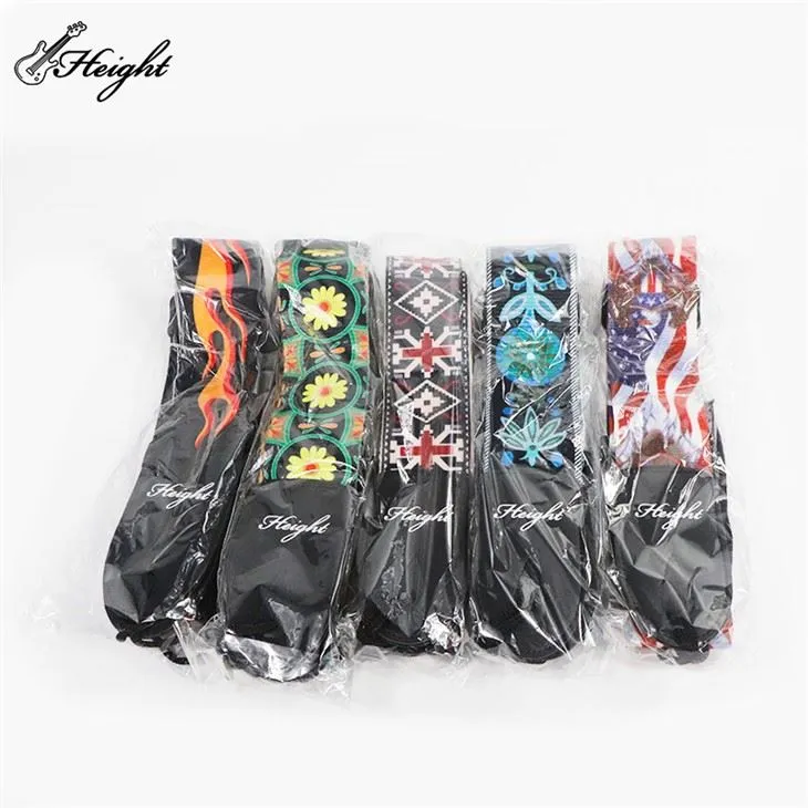 Fire Pattern Polyester Adjustable Guitar Strap