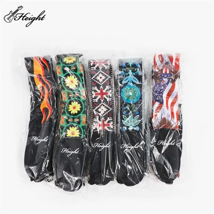 Fire Pattern Polyester Adjustable Guitar Strap